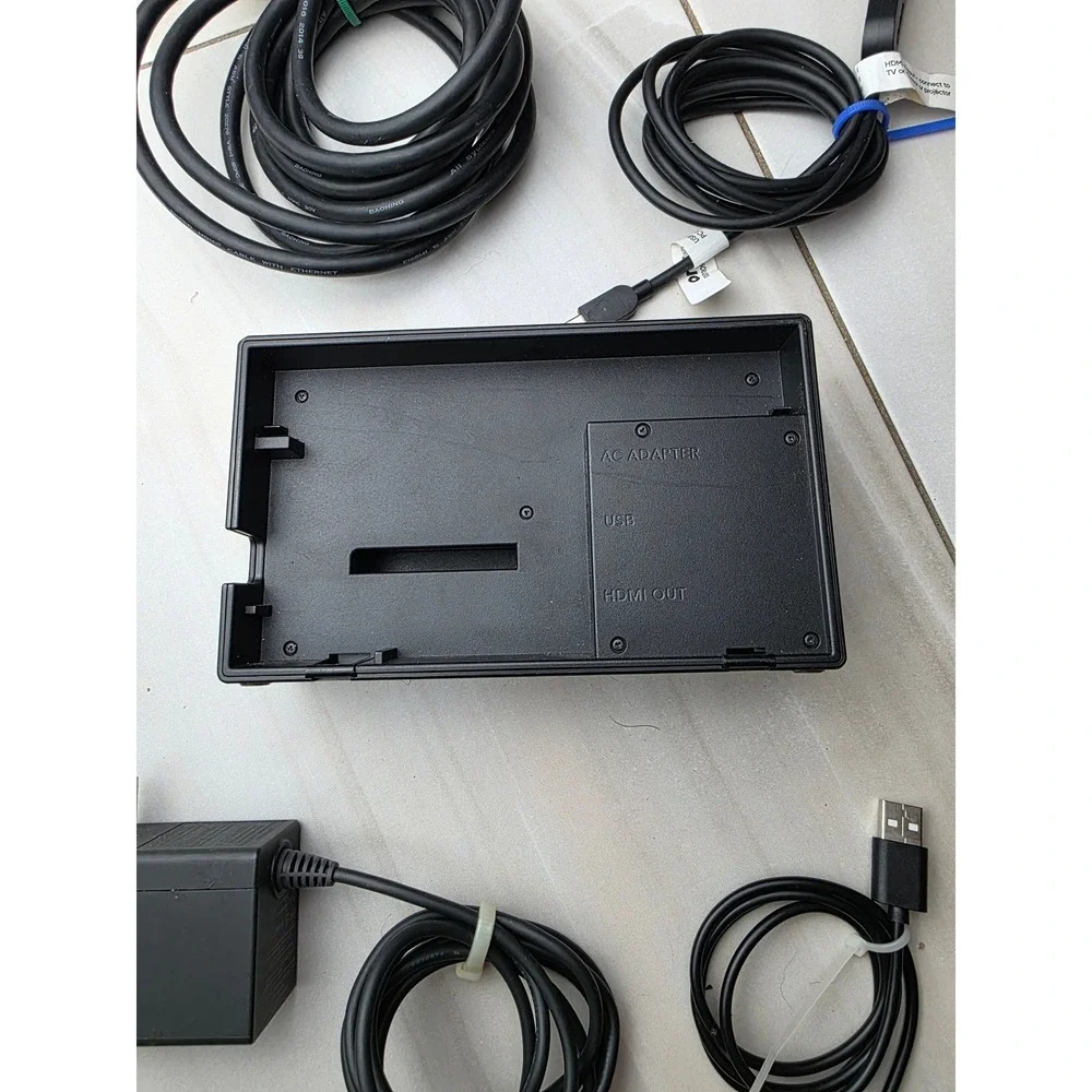 Nintendo Switch Docking Station HAC-007 Black AC Adapter HDMI USB-C Cables W2